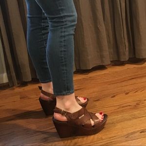 Born ‘Cataleen’ Wedge Sandals, Brown, Size 9